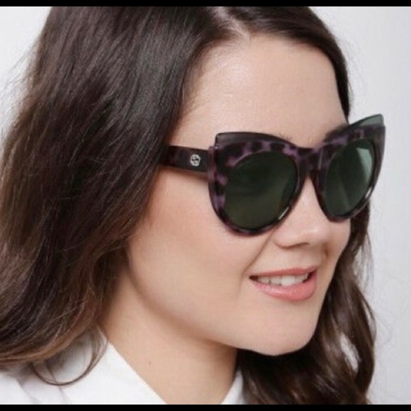 Authentic Gucci 52m oversized cat Optyl acetate leopard print sunglasses - Picture 11 of 15